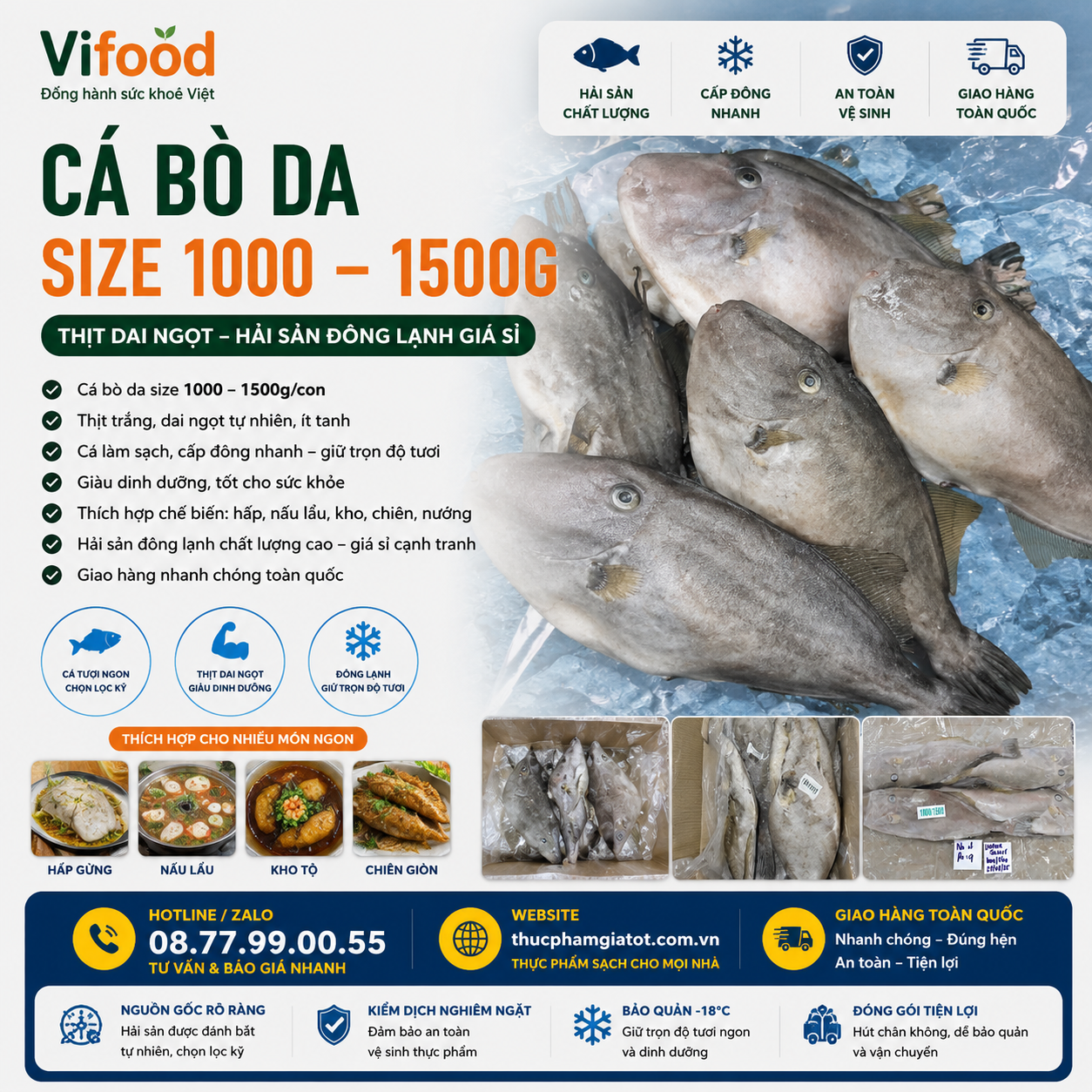 Cá Bò Da Size 1000-1500g Giá Sỉ